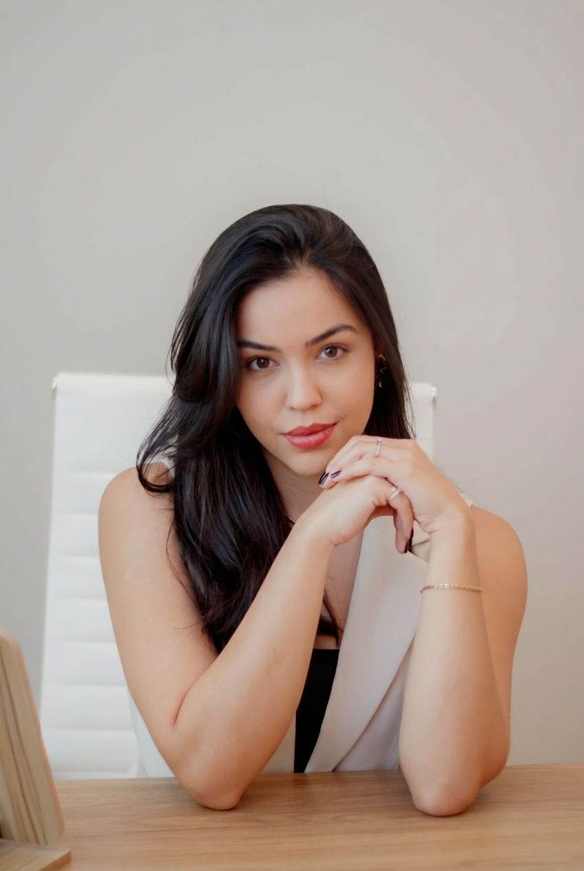 Dra. Erika Castro, biomédica esteta em Belo Horizonte, em atendimento no consultório